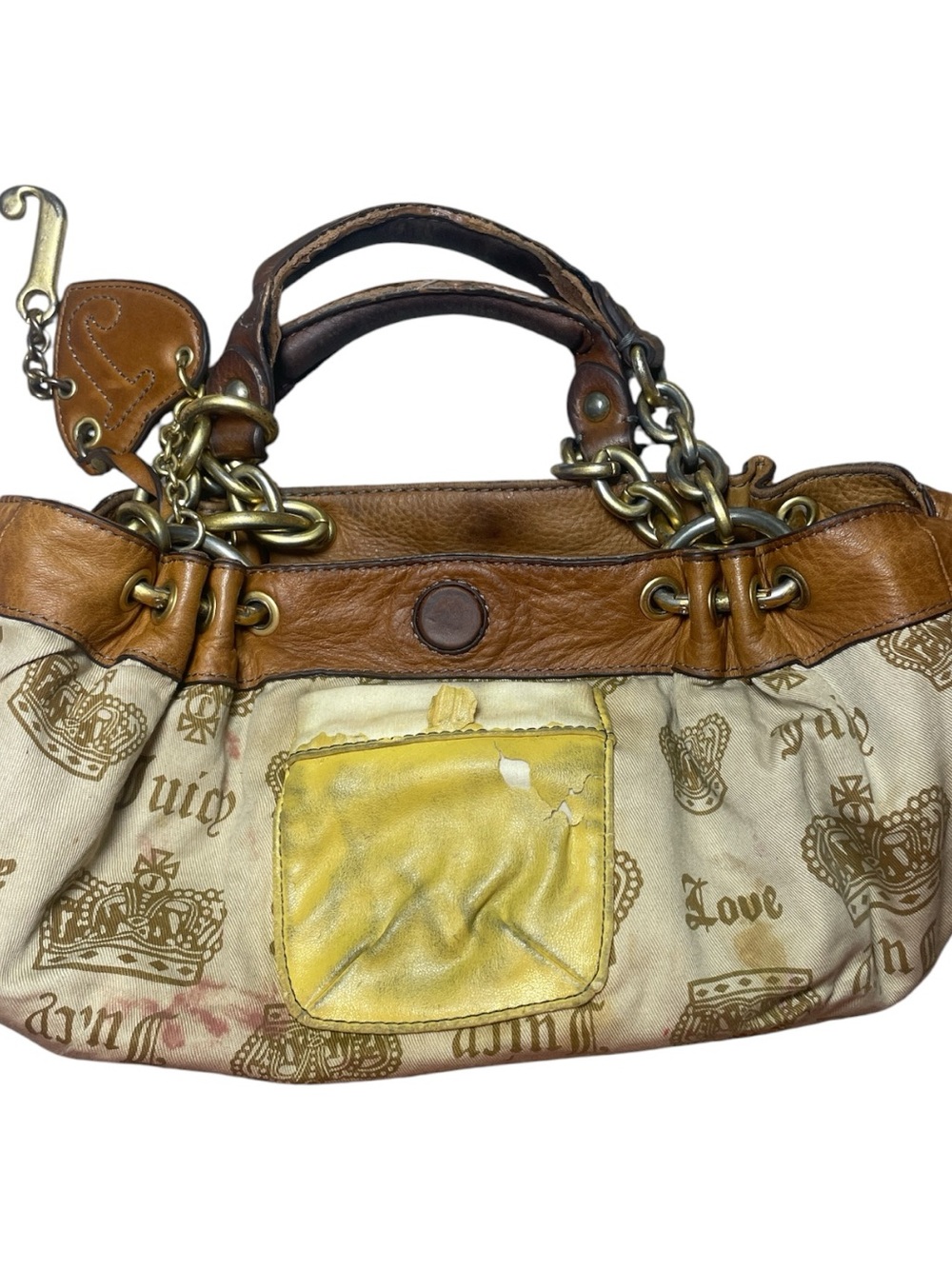 Vintage Juicy Couture Leather Daydreamer Hobo Bag Project Piece Y2K - Picture 10 of 15